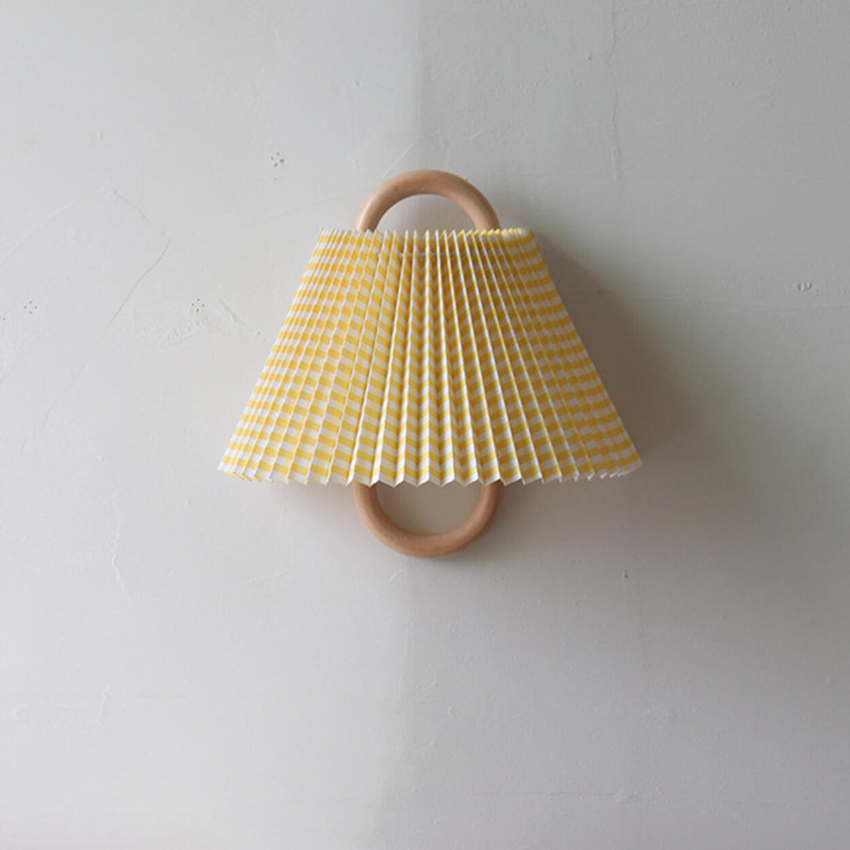 Minimalist Fabric Cone Shade Wooden Frame Wall Sconce Image - 8