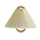 Minimalist Fabric Cone Shade Wooden Frame Wall Sconce Image - 9