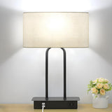 Minimalist Fabric Drum Shade Chic Black Base Table Lamp Image - 1