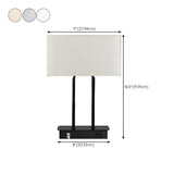 Minimalist Fabric Drum Shade Chic Black Base Table Lamp #size