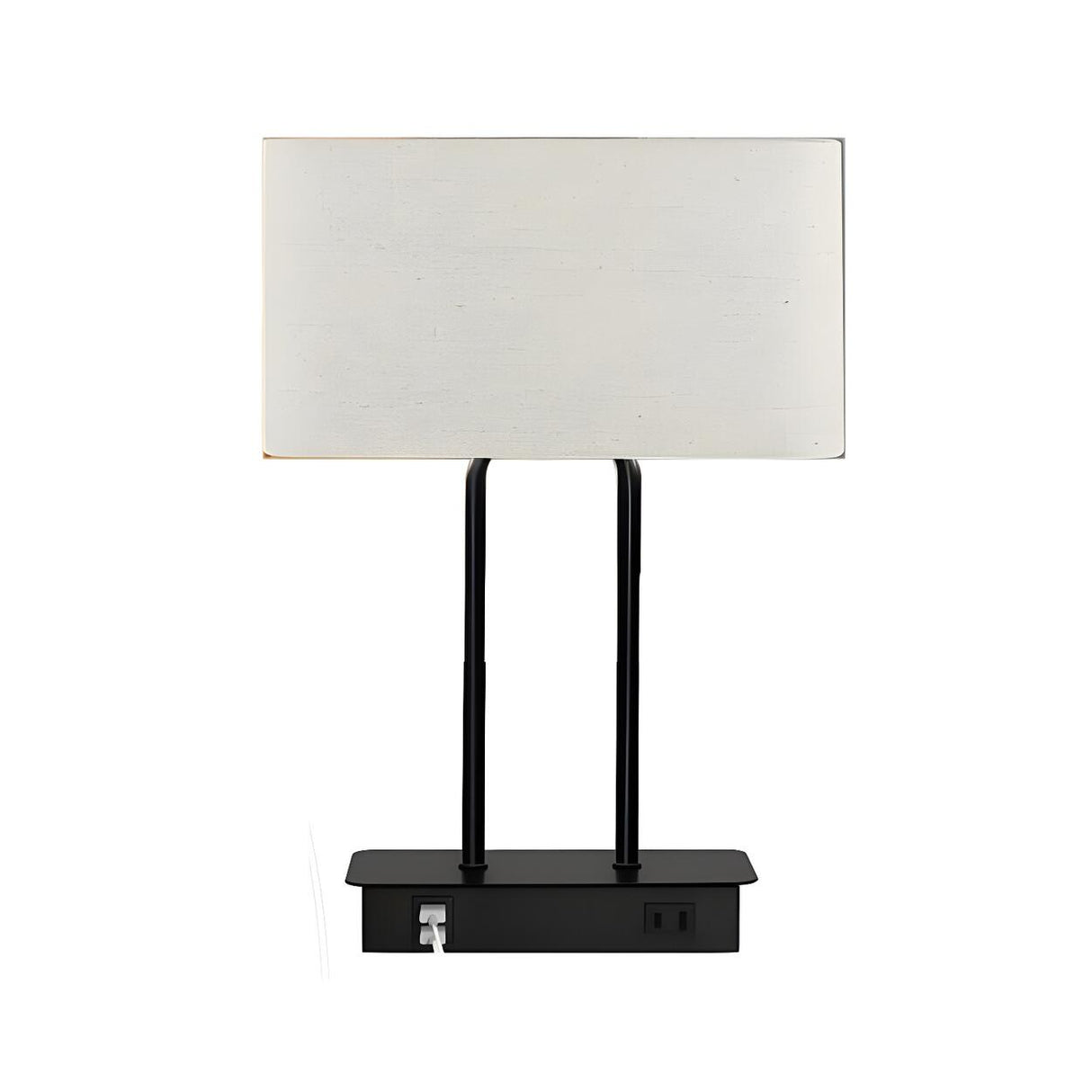 Minimalist Fabric Drum Shade Chic Black Base Table Lamp Image - 5