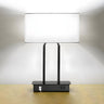 Minimalist Fabric Drum Shade Chic Black Base Table Lamp Image - 7