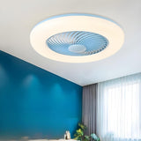 Minimalist Flush Round Bladeless Ceiling Fan with Light Image - 10