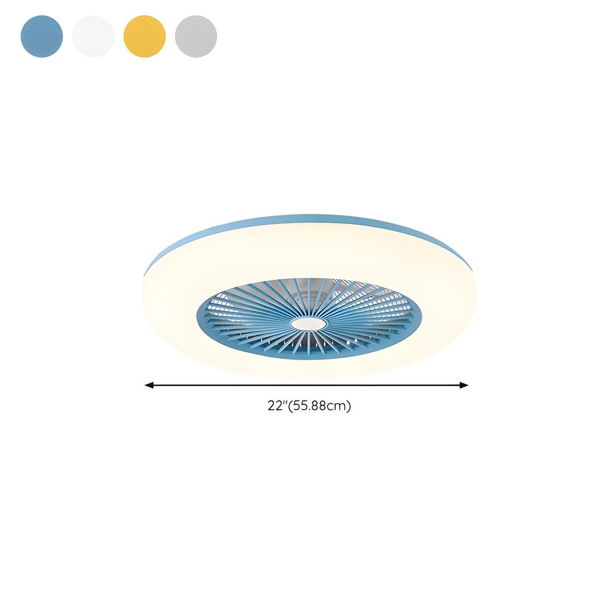 Minimalist Flush Round Bladeless Ceiling Fan with Light 