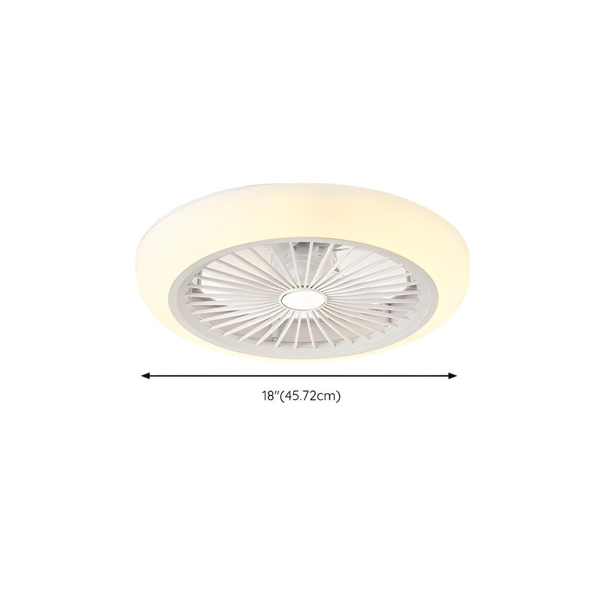 Minimalist Flush Round Bladeless Ceiling Fan with Light Image - 15