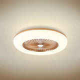 Minimalist Flush Round Bladeless Ceiling Fan with Light Image - 2