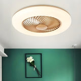 Minimalist Flush Round Bladeless Ceiling Fan with Light Image - 4