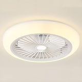 Minimalist Flush Round Bladeless Ceiling Fan with Light Image - 9