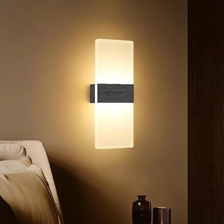 Minimalist Frosted Glass Rectangular Wall Sconce Image - 1