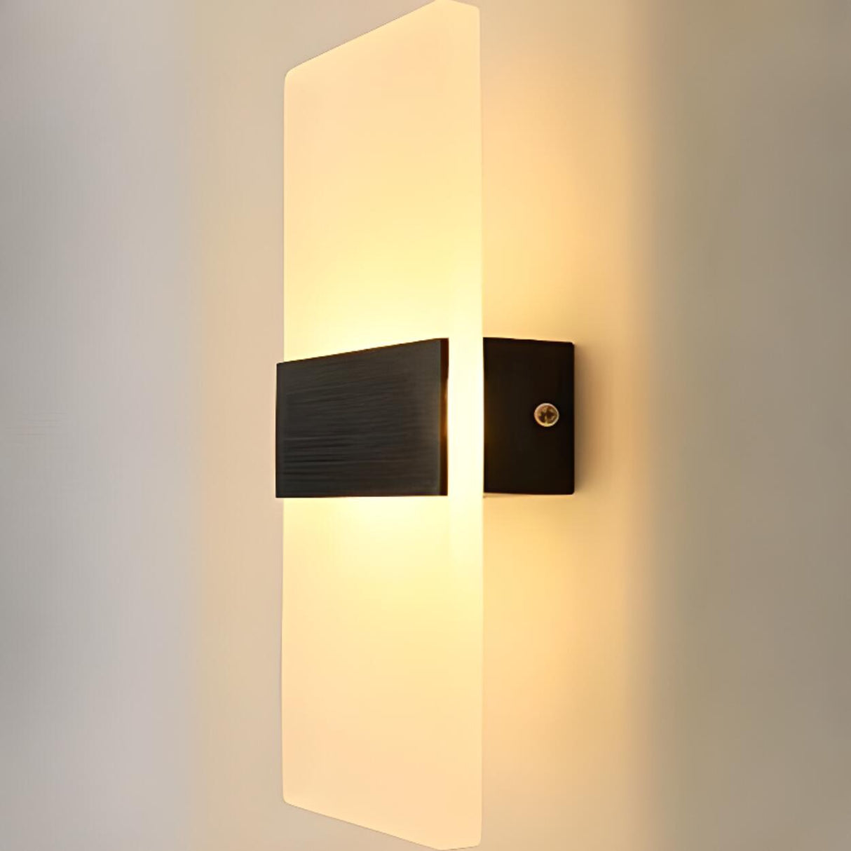 Minimalist Frosted Glass Rectangular Wall Sconce Image - 4