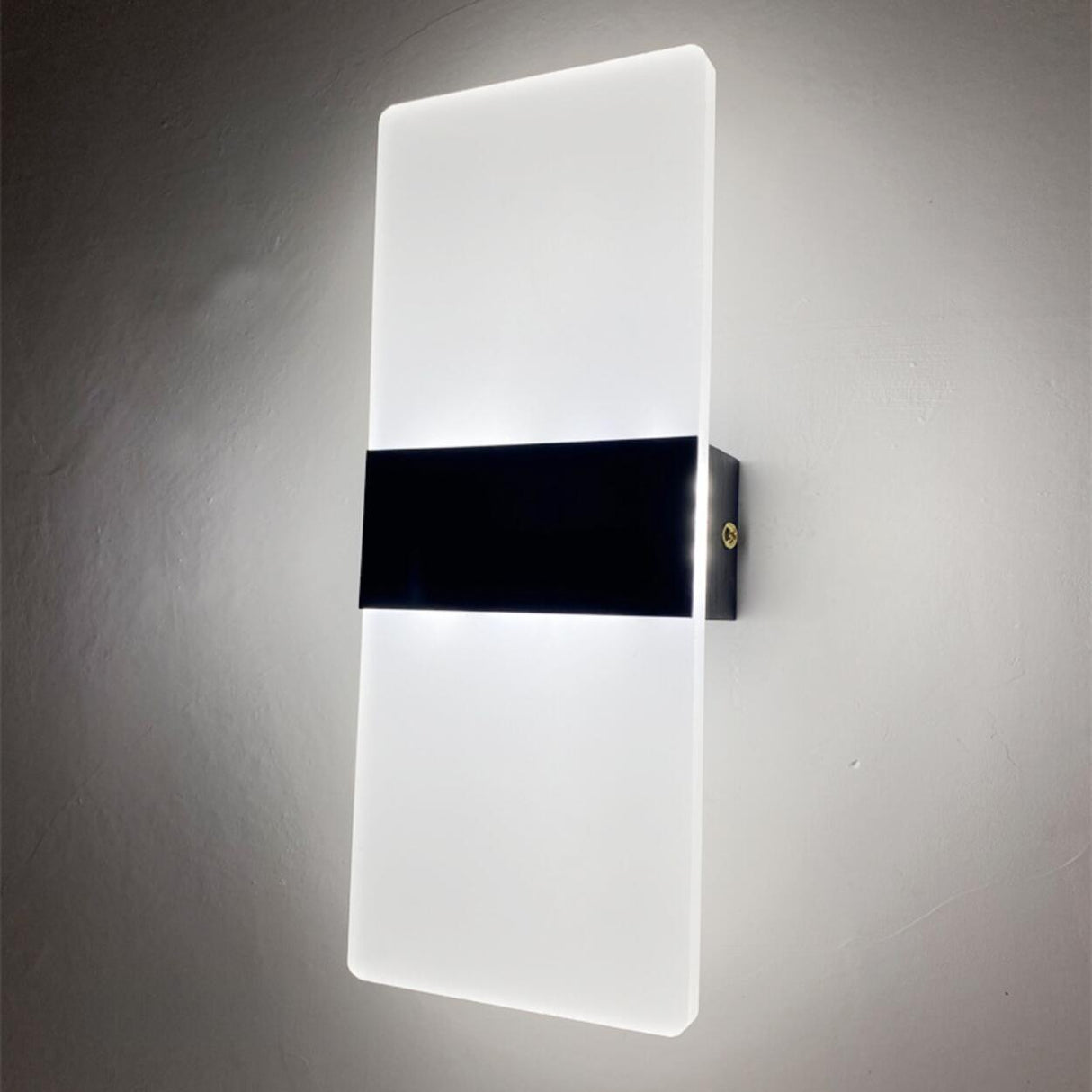 Minimalist Frosted Glass Rectangular Wall Sconce Image - 9