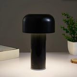 Minimalist Geometric Black LED Bedside Table Lamp Image - 14