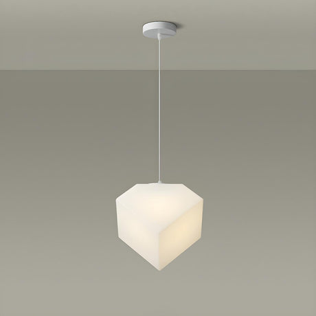 Minimalist Geometric Frosted Glass Dining Room Pendant Light Image - 2