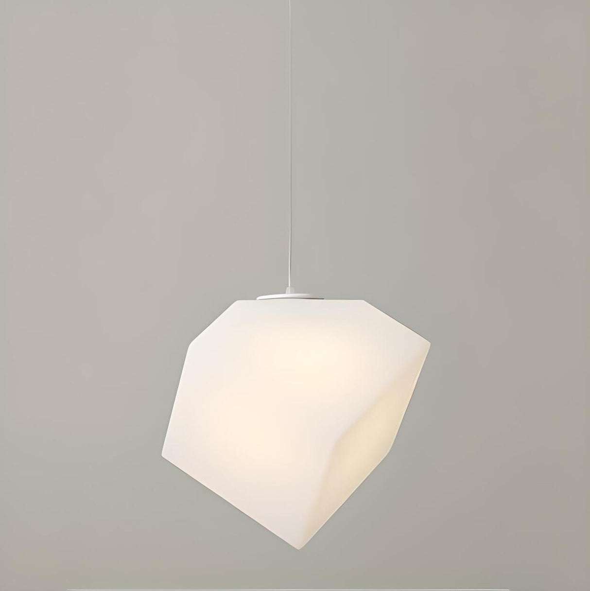 Minimalist Geometric Frosted Glass Dining Room Pendant Light Image - 4