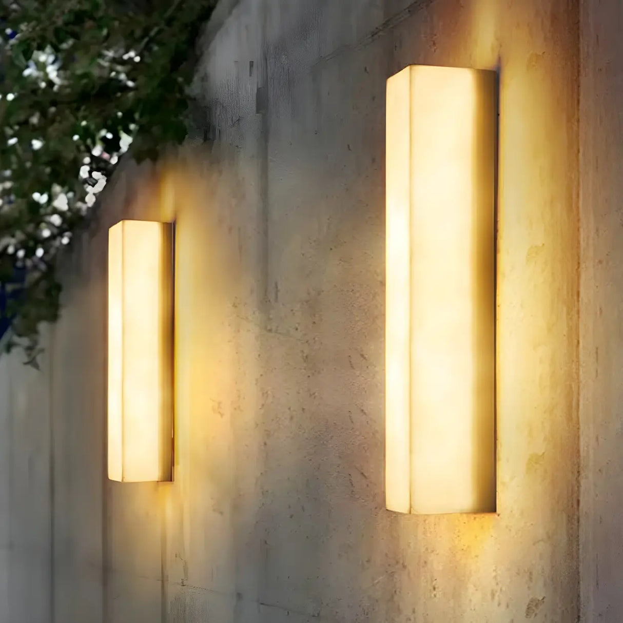 Minimalist Geometric Resin Outdoor Wall Light Fixture Image - 13