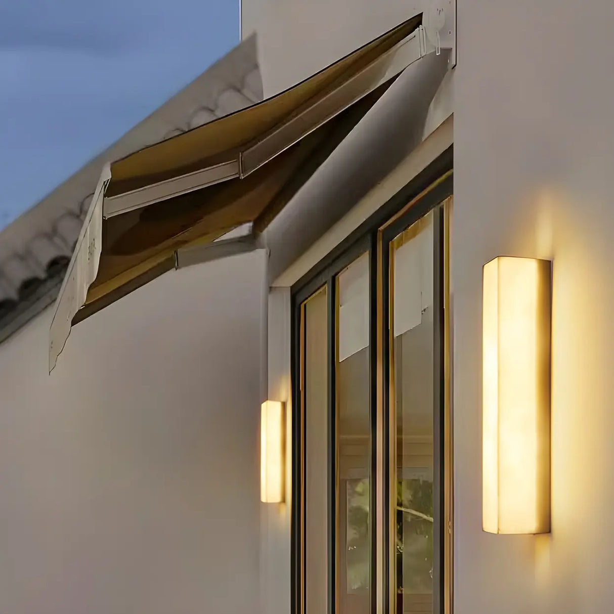 Minimalist Geometric Resin Outdoor Wall Light Fixture Image - 14