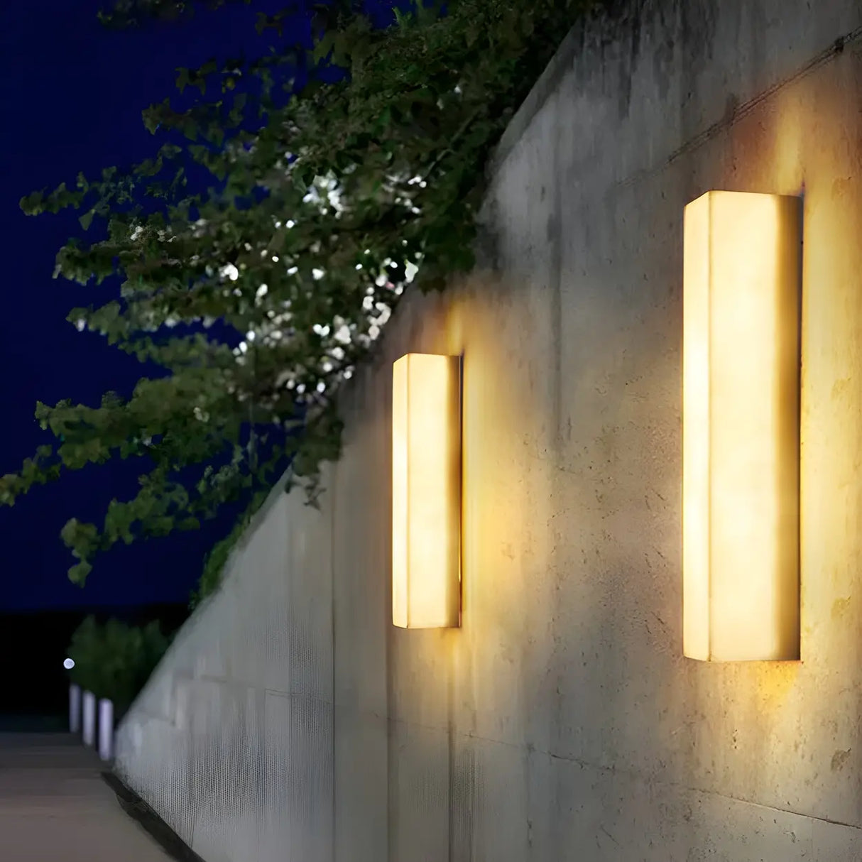 Minimalist Geometric Resin Outdoor Wall Light Fixture Image - 3