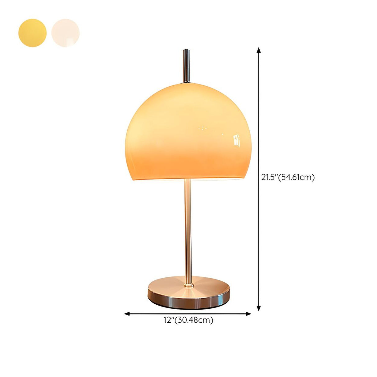 Minimalist Glass Dome Shade Nickel Bedside Table Lamp 