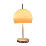 Minimalist Glass Dome Shade Nickel Bedside Table Lamp Image - 7