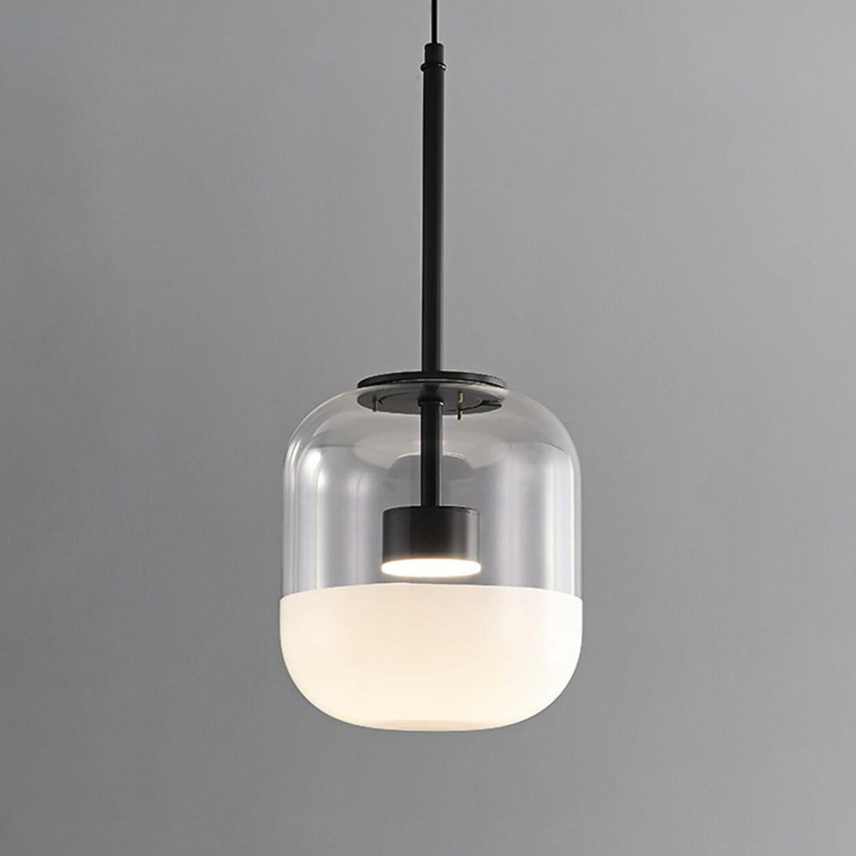 Minimalist Glass Jar Pendant Light LED Third Gear Dimming Image - 10