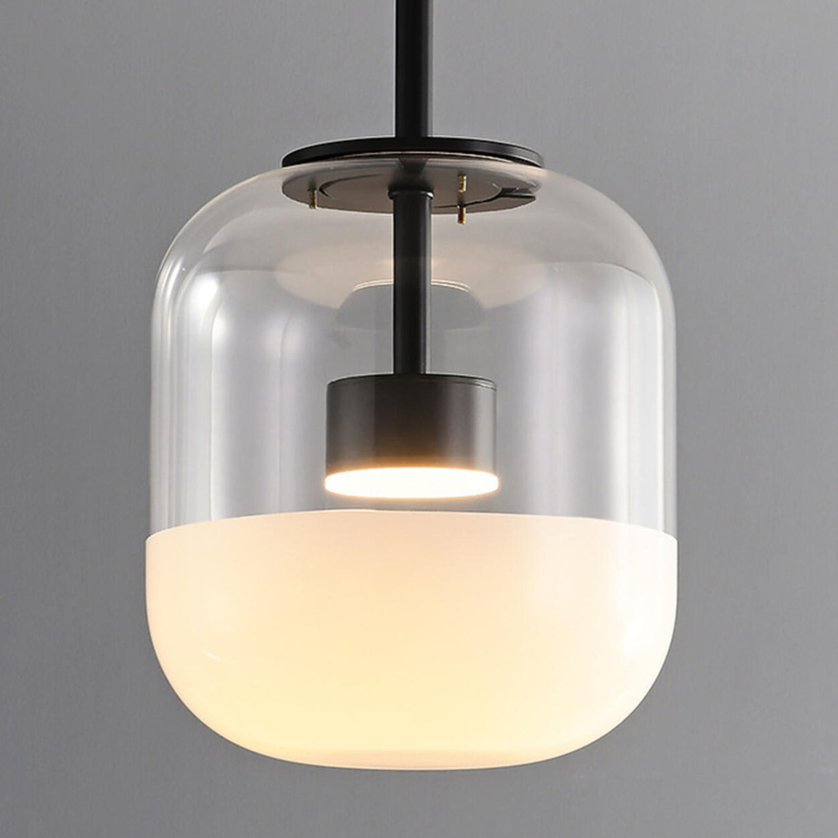 Minimalist Glass Jar Pendant Light LED Third Gear Dimming Image - 11