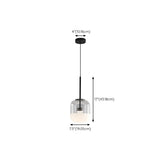 Minimalist Glass Jar Pendant Light LED Third Gear Dimming #size