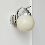 Minimalist Globe Glass Shade Brass Metal Wall Sconce Image - 6