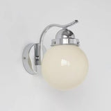 Minimalist Globe Glass Shade Brass Metal Wall Sconce Image - 9