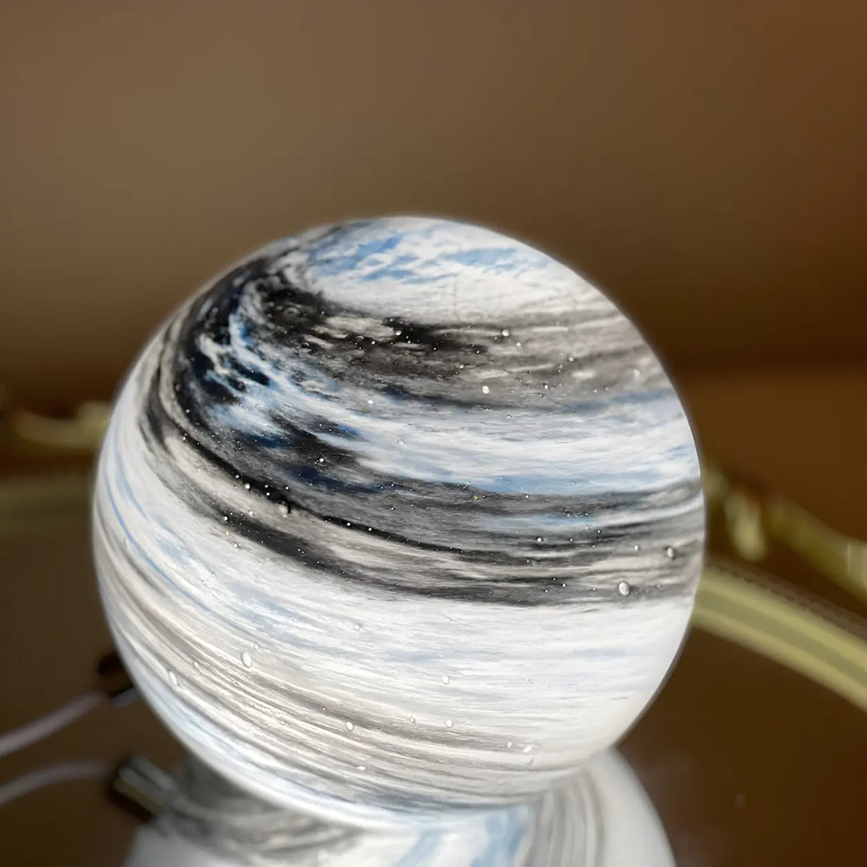 Minimalist Globe Moon Glass Atmosphere Table Lamp Image - 4