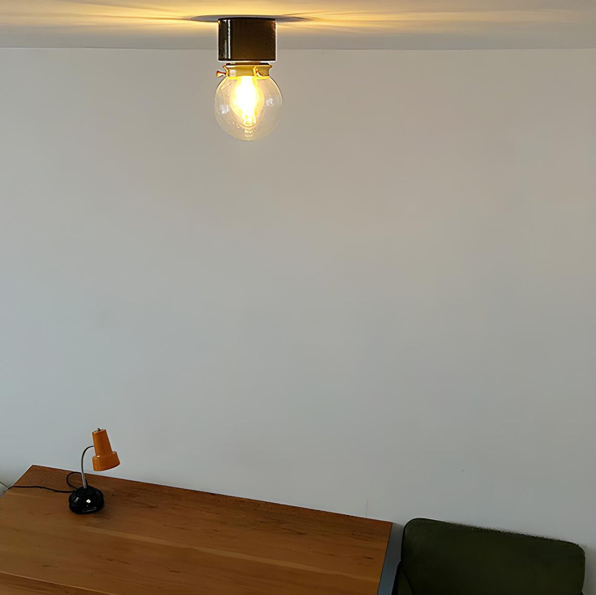 Minimalist Globe Single Bulb Flush Mount Ceiling Light Image - 1