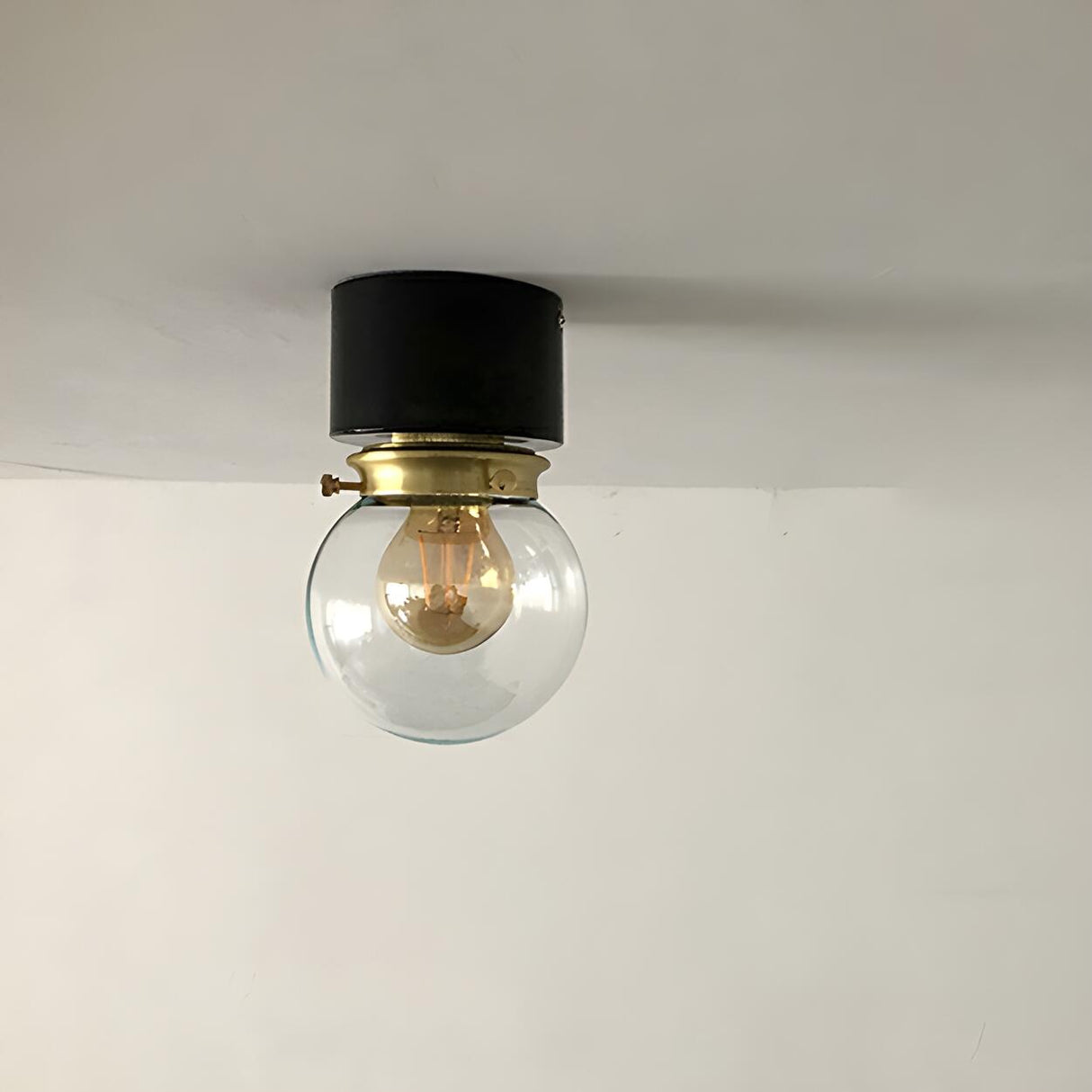 Minimalist Globe Single Bulb Flush Mount Ceiling Light Image - 6