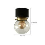 Minimalist Globe Single Bulb Flush Mount Ceiling Light #size