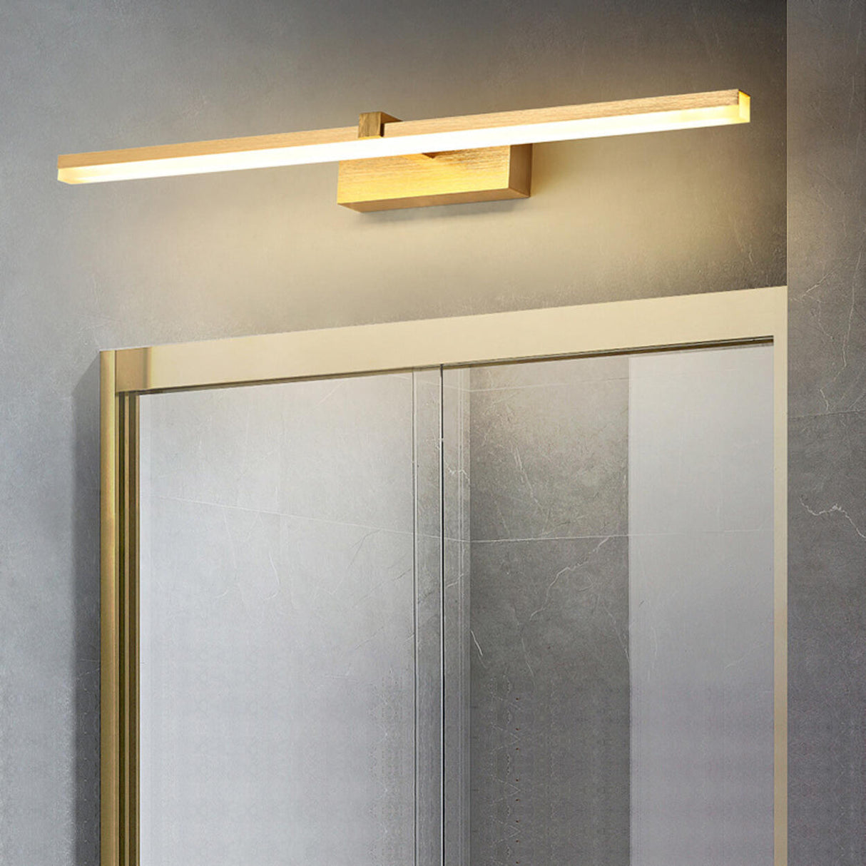 Minimalist Gold Aluminum Linear LED Vanity Light  Image - 1