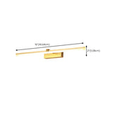 Minimalist Gold Aluminum Linear LED Vanity Light  #size