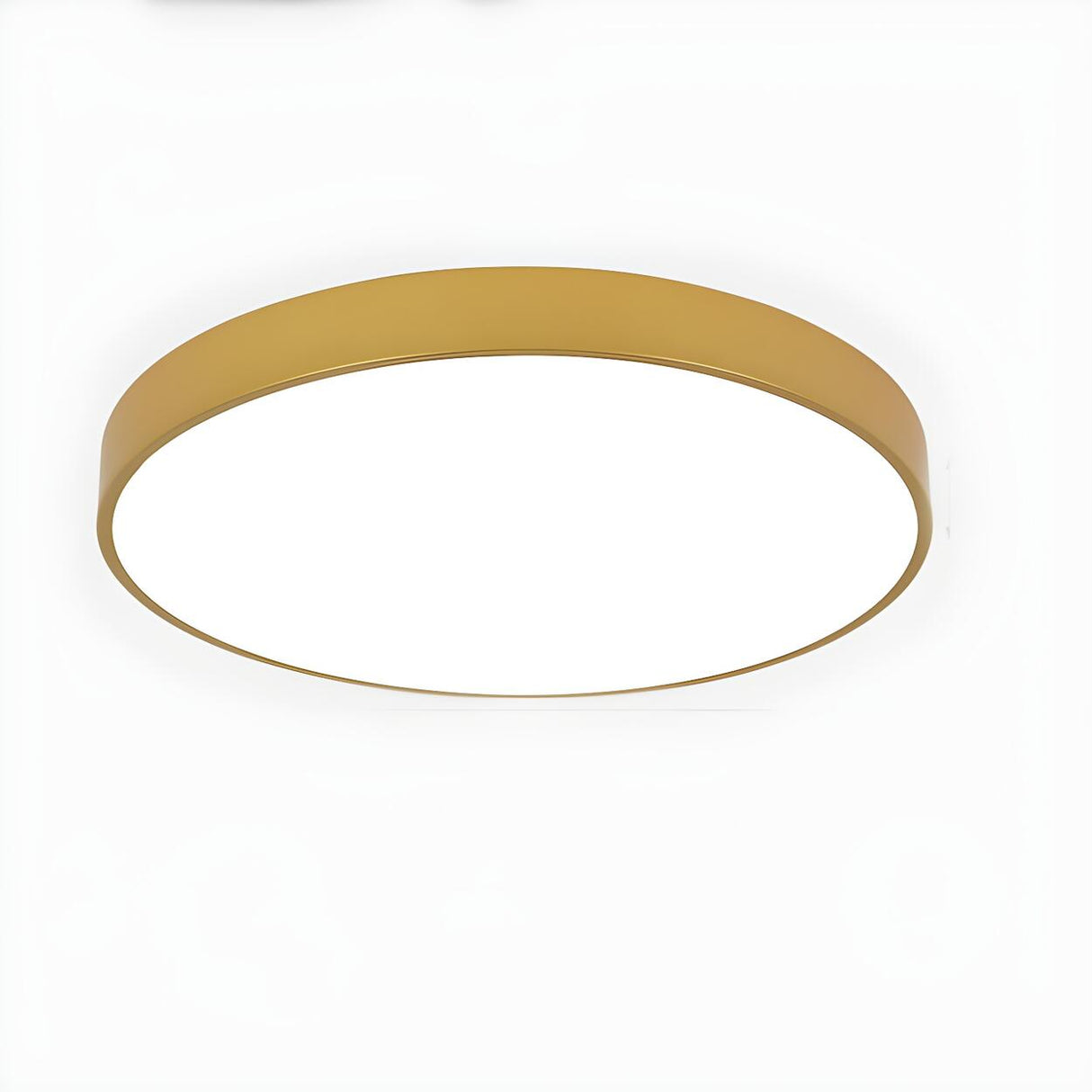 Minimalist Gold Circular Flush Mount Ceiling Light Image - 2