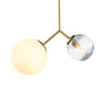 Minimalist Gold Dual Glass Globe Pendant Light Chandelier Image - 1