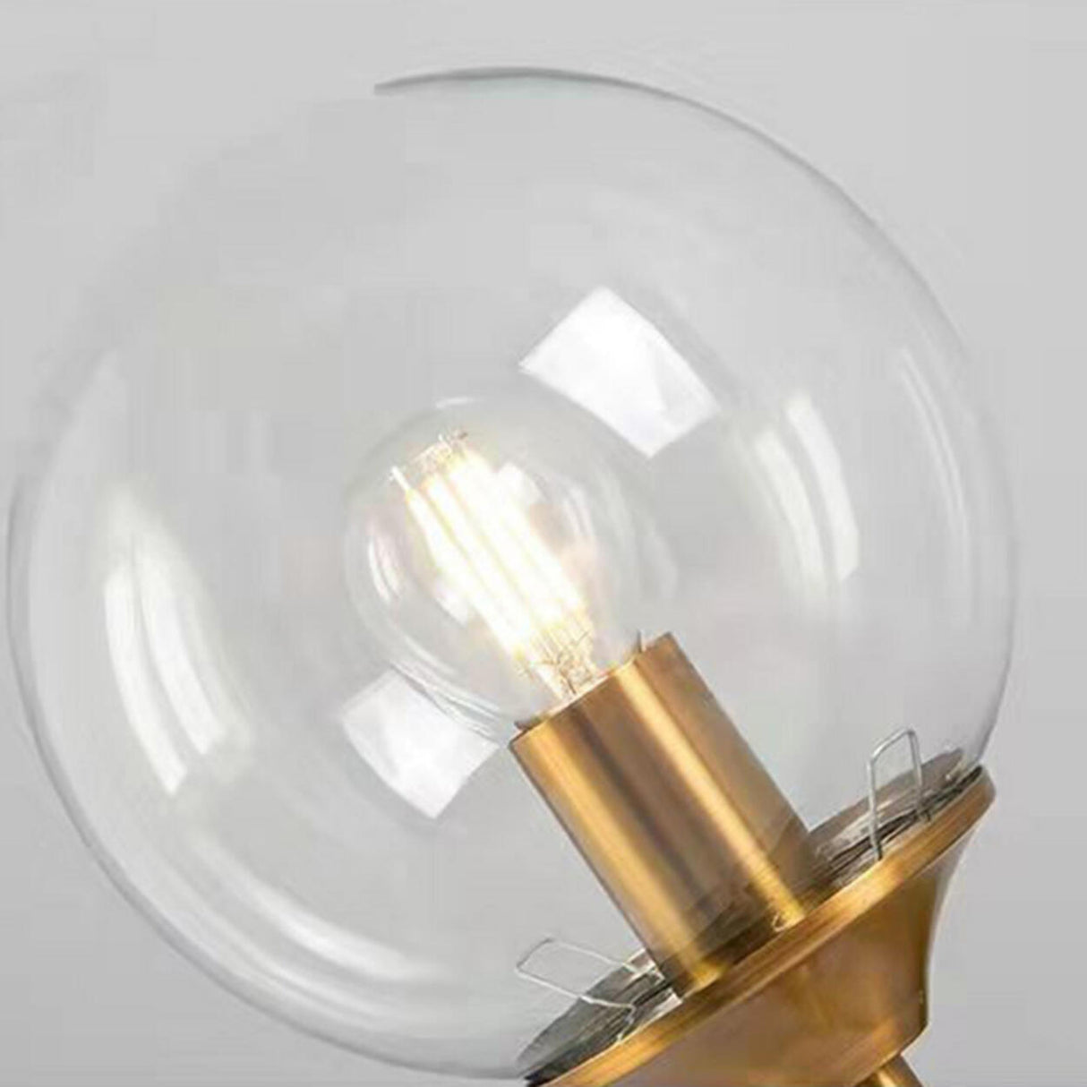 Minimalist Gold Frosted Glass Globe Metal Wall Lamp Image - 20