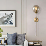 Minimalist Gold Frosted Glass Globe Metal Wall Lamp Image - 22