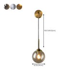 Minimalist Gold Frosted Glass Globe Metal Wall Lamp Image - 24