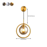 Minimalist Gold Frosted Glass Globe Metal Wall Lamp Image - 25