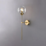 Minimalist Gold Frosted Glass Globe Metal Wall Lamp Image - 6