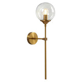 Minimalist Gold Frosted Glass Globe Metal Wall Lamp Image - 9