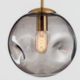 Minimalist Gold Globe Cord Clear Glass Pendant Light Image - 10