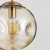 Minimalist Gold Globe Cord Clear Glass Pendant Light Image - 11