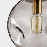 Minimalist Gold Globe Cord Clear Glass Pendant Light Image - 12