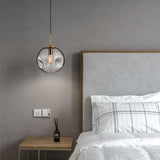 Minimalist Gold Globe Cord Clear Glass Pendant Light Image - 13