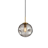 Minimalist Gold Globe Cord Clear Glass Pendant Light Image - 2