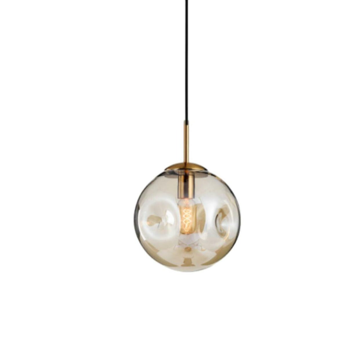 Minimalist Gold Globe Cord Clear Glass Pendant Light Image - 3