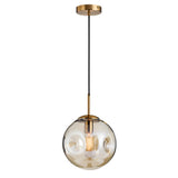 Minimalist Gold Globe Cord Clear Glass Pendant Light Image - 7