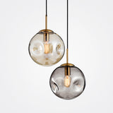 Minimalist Gold Globe Cord Clear Glass Pendant Light Image - 8